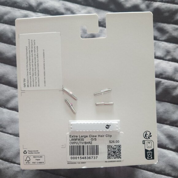 NWT Lululemon Extra Large Claw Hair Clip - Camellia Pink / Light Ivory / Blue Ho - Picture 4 of 5